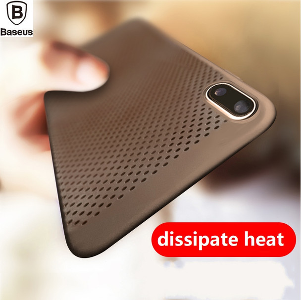 BASEUS Brand Sky Series Hard Plastic Mesh Holes Back Case For iPhone X Anti-Sweat / Anti-Skid/Anti-Dirt Cover