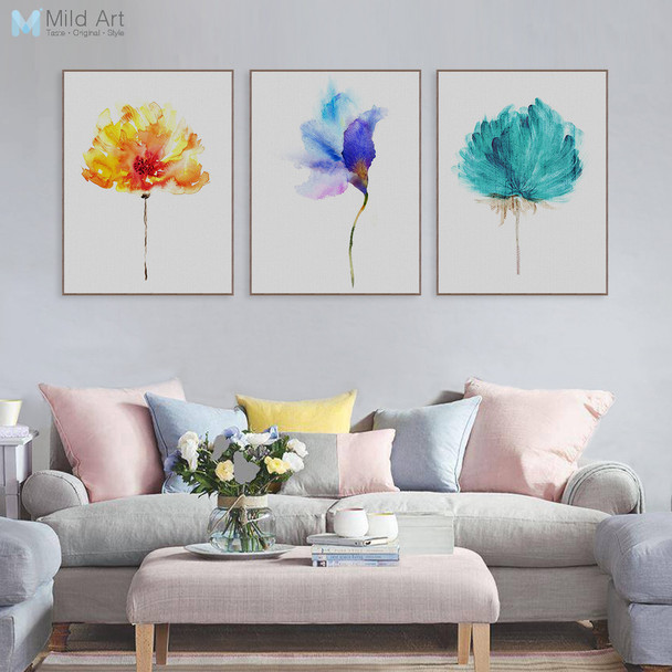 Modern Watercolor Beautiful Plant Flower Floral Rose Canvas A4 Art Print Poster Nordic Wall Picture Home Decor Painting No Frame