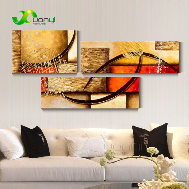 Decorative Pictures 3 Pieces Abstract Oil Painting On Canvas Handmade Picture Decoraction Modular Wall Art For Room Unframed