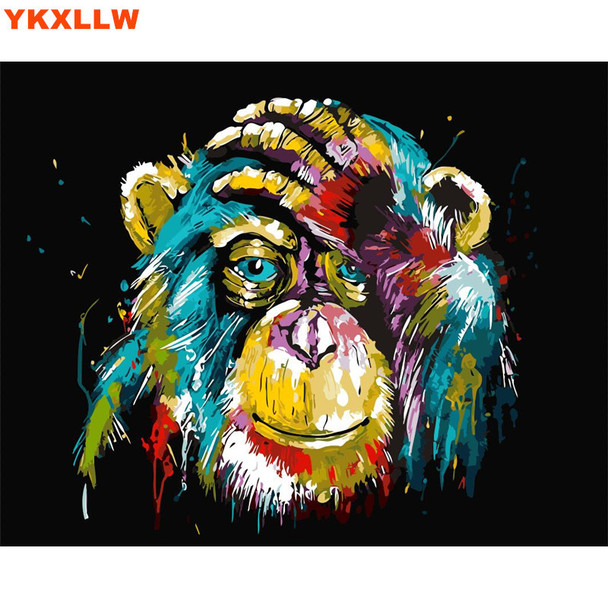 Owl Cat Lion Gorilla Diy oil painting by numbers abstract acrylic paint Animal Canvas decor painting coloring by number drawing