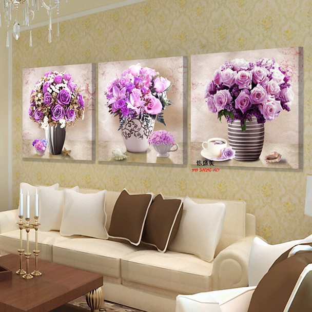 3 Piece Canvas Oil Painting Modular Wall Paintings Cuadros Decoracion Vases HD Print Picture Wall Pictures For Living Room K305X
