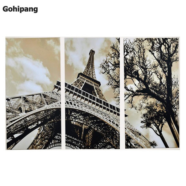 3Pcs/Set Modern Picture Canvas Painting Wall Pictures For Living Room  Decoration Paris City Eiffel Tower No Frame Modular 
