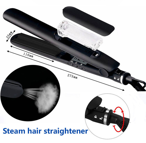 Steam Function Flat Iron Tourmaline Ceramic Vapor Professional Hair Straightener Straightening Irons EU/US/UK Plug