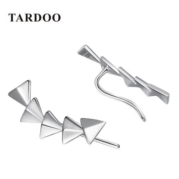 Tardoo Authentic 925 Sterling Silver Hook Earrings for Women Consecutive Triangle Modeling Stud Earrings Brand Fine Jewelry