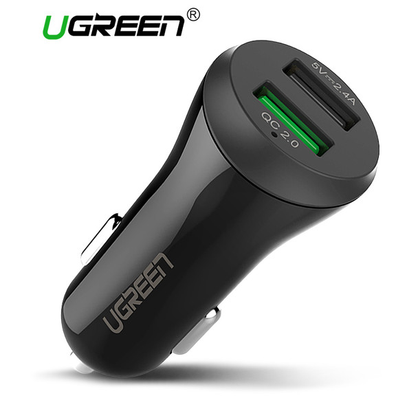 Ugreen Car USB Charger Quick Charge 3.0 2.0 Mobile Phone Charger 2 Port USB Fast Car Charger for Samsung Xiaomi Tablet Charger