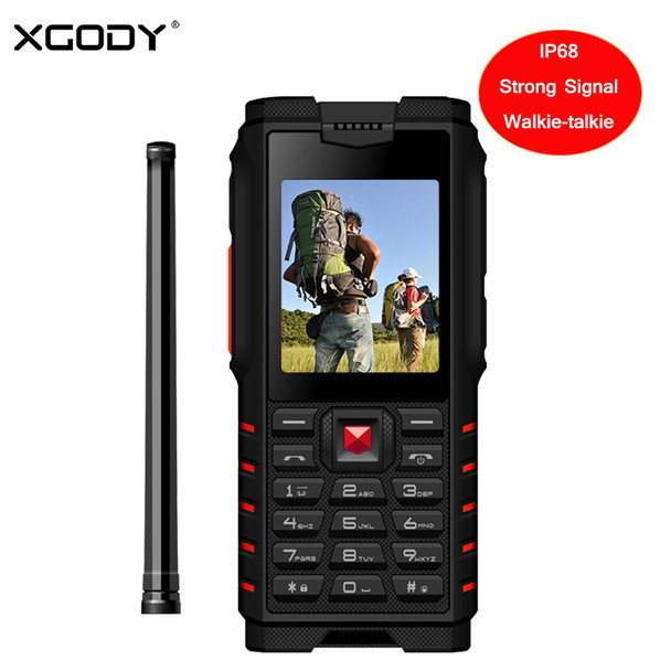 XGODY ioutdoor T2 Rugged Phone IP68 Walkie-talkie Intercom 4500mAh Power Bank Strong Flashlight 2.4" GSM Waterproof Cell Phone