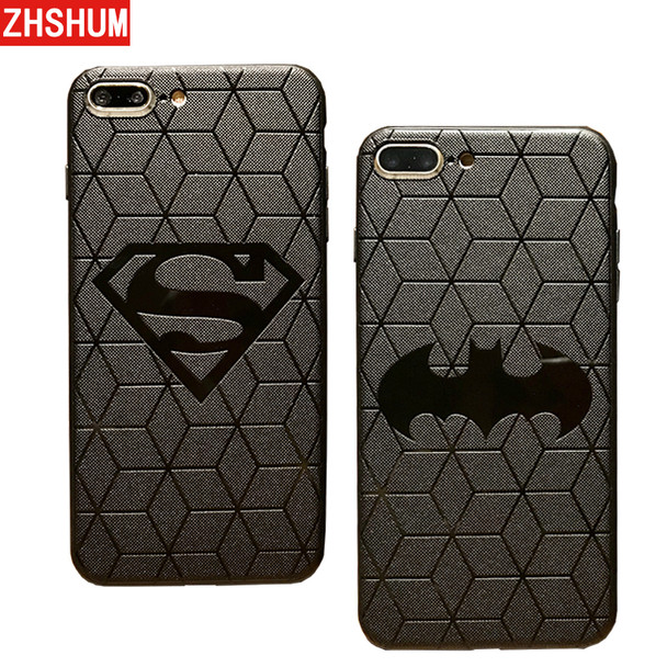 3D Touch Case For IPhone X 8 7 Plus 6S Soft Silicone Relief Pattern Phone Case For IPhone 7 6 S Plus Back Cover Superman Batman