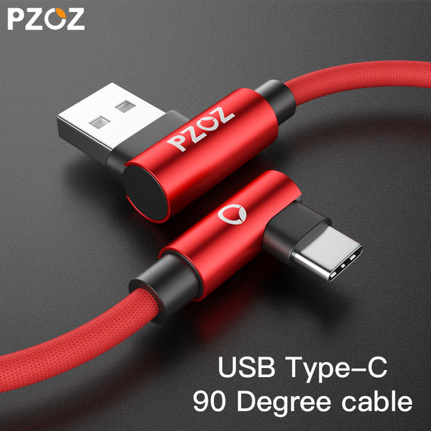  PZOZ USB Type C 90 Degree Fast Charging usb c cable L Type-c 3.1 data Cord Charger For Samsung S8 S9 S7 Note 8 9 Xiaomi mi5 mi6
