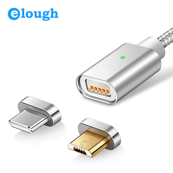 Elough E04 Magnetic Charger USB Data Cable Microusb USB-C Type C Mobile Phone Fast Charge Magnet Charger Micro USB Cable Type-C