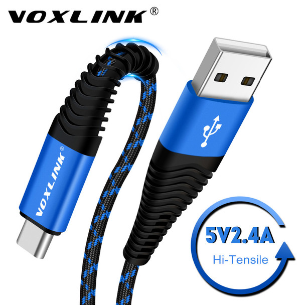 VOXLINK 2.4A USB Type c Cable Fast Charging Data USB C Cable For Samsung s8 Huawei P9 P10 Xiaomi 6 Nexus 6p Mobile Phone Cable