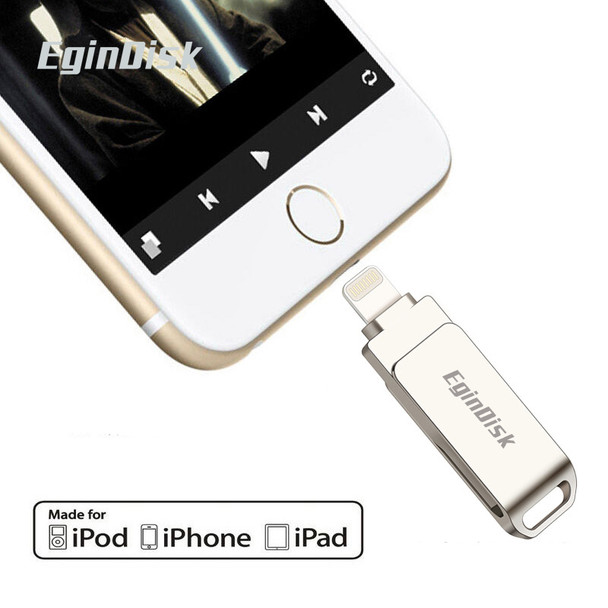  2020 New USB Flash Drive For iPhone / iPad Metal Pen Drive For iPhone 6 6Plus 6S 7 7Plus 7S 8 8Plus X Support iOS 8.0 Above