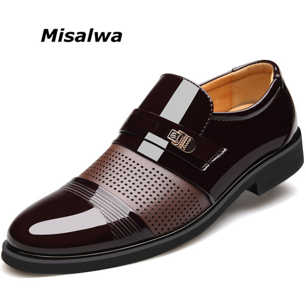 Misalwa 2017 Summer Men Hollow Out Men Formal Shoes Men Microfiber Leather Quality Shoes Breathable Men Shoes For Business 37-46