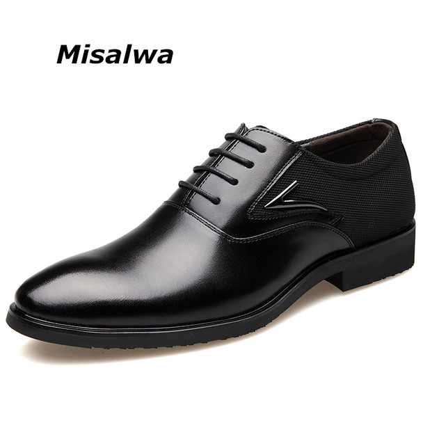 Misalwa Plus Size Men's Dress Shoes Business Shoes Men Formal Shoes Elegant Gentle Men Oxfords Drop 