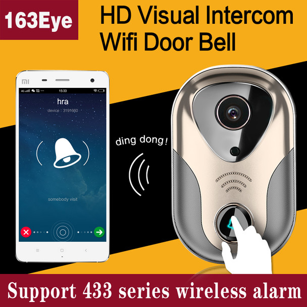 Yumiki HD 720P wifi doorbell camera 163eye network infrared video security ring wireless wifi ip camera door bell for home/house