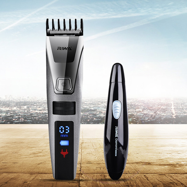 RIWA 100-240V Electric Hair Clipper Rechargeable Hair Trimmer LCD Display Waterproof Nose Trimmer Men Clipper Haircut Machine