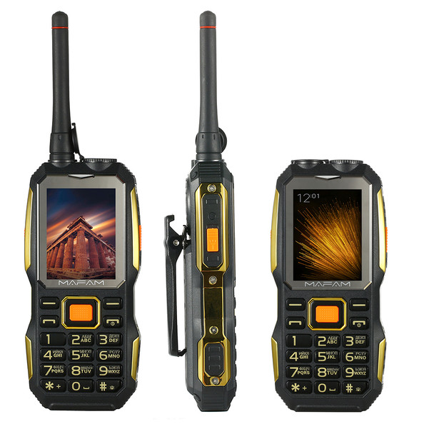 M2 Dual SIM UHF Walkie Talkie wireless free PTT external FM power bank Facebook Rugged big sound 3D speaker cell phone P156