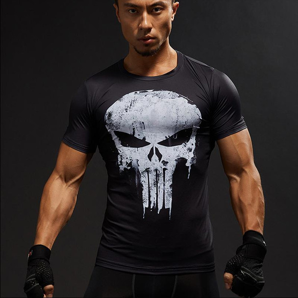 2018 Captain America 3D T-shirt Men's Fitness Compression Shirt Top Male Print Super Hero Superman Punisher Crossfit