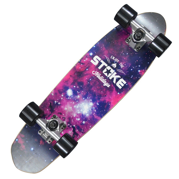 Maple Cruiser 26 x 7" Professional Skateboard Longboard Skate board Complete Galaxy Floral