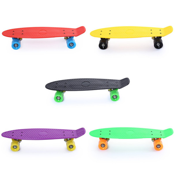 5 Color 22 Inches Shock Resistant Skate Board Freestyle Cool Mini Cruiser Long Skate Board 60 x 45mm PU Wheel Skateboard  