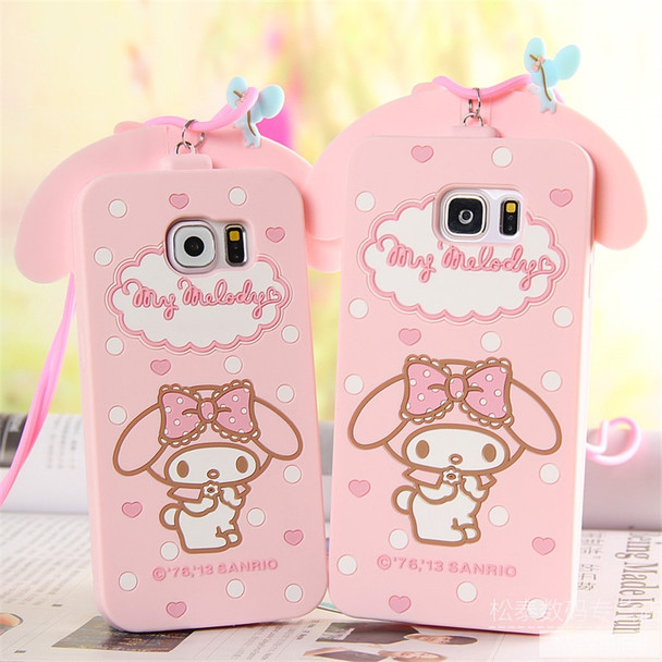  For Samsung Galaxy S6 S7 Edge S8 S8Plus Note 3/4/5 Cover Cute 3D Hello Kitty My Melody Bow Cartoon Capa Soft Silicone Phone Case