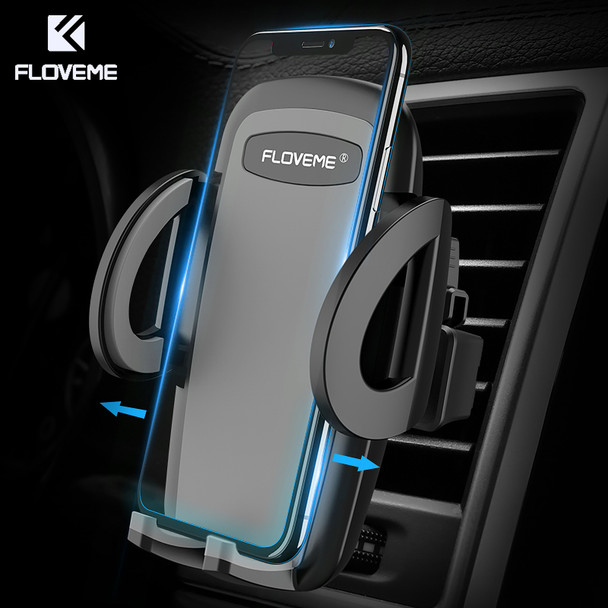 FLOVEME One-Click Release Car Phone Holder Universal Air Vent Mount Car Holders Stand Mobile Supports for iPhone Xiaomi Samsung 