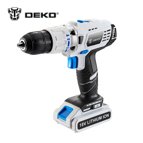 DEKO GCD18DU3 18V 50N.m DC New Design 2-Speed Power Lithium-Ion Battery Electric Cordless Drill Screwdriver Impact Power Driver