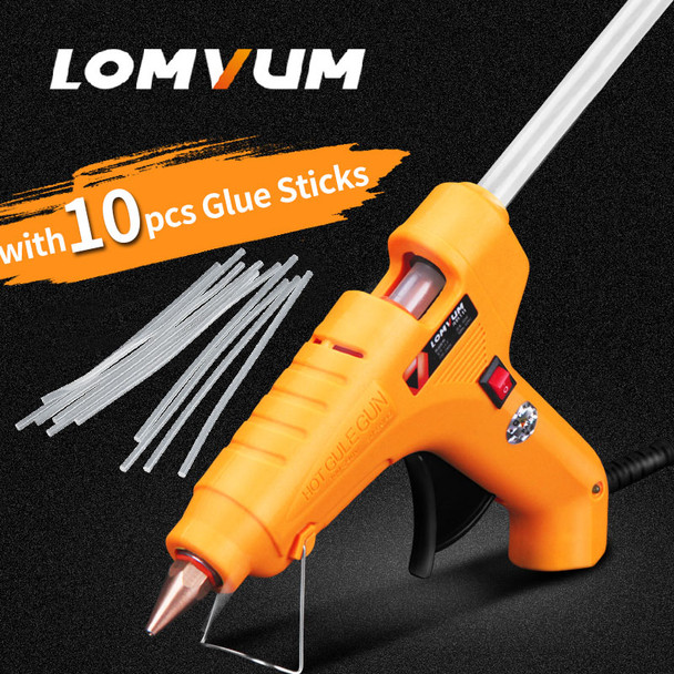 LOMVUM  Professional High Temp Hot Melt Glue Gun 30W Graft Repair Heat Gun Pneumatic DIY Tools Hot Glue Gun free Glue sticks