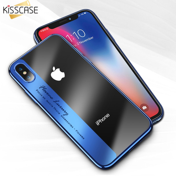 KISSCASE Soft TPU Plating Phone Case For iPhone X 10 Luxury Silicone Case For iPhone 7 8 6 6S Plus X Transparent Covers Capinhas