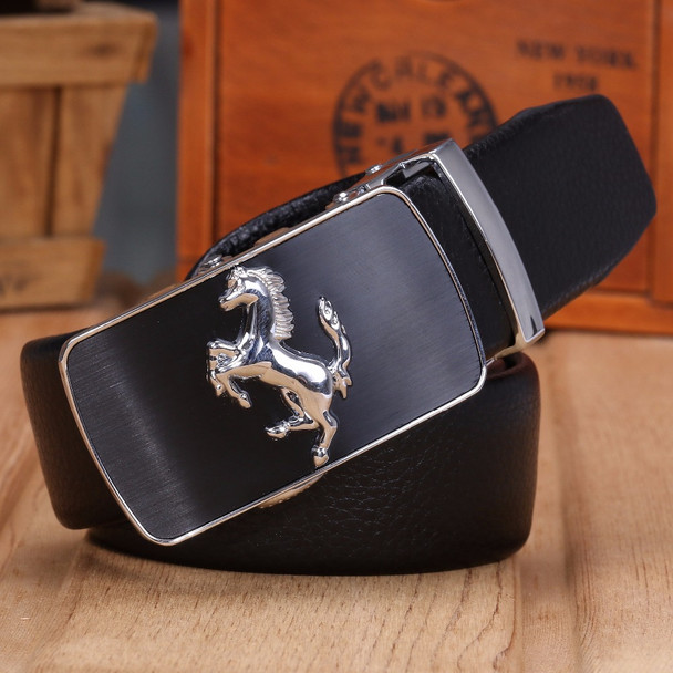 horse jaguar men belt luxury 2018 designer strap high quality fiber leather automatic buckle big plus size 140 cm 150 160 horse