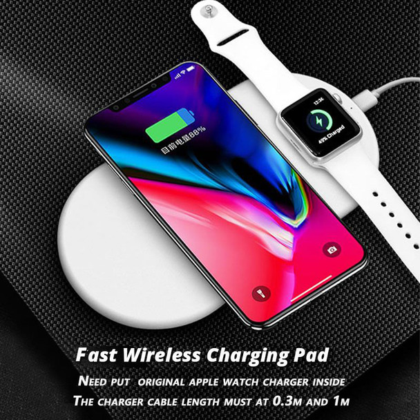 2 in 1 QI Wireless Charger 7.5W Fast Charging Pad Quick Charge 2.0 for Apple Watch iPhone 8 10 X Samsung Galaxy  S9 S8 S7 Edge