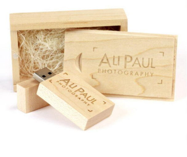 Custom Wooden Wood DIY logo usb 2.0 Version memory flash stick pen drive for wedding photography (we recomend 15pcs)