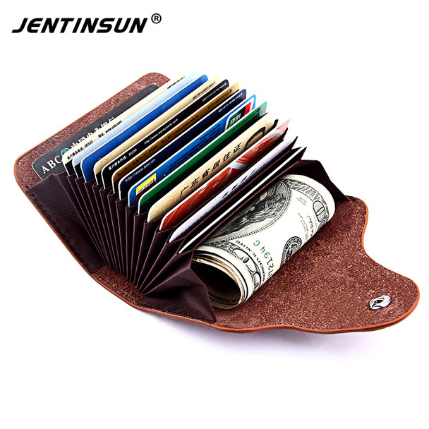 2017 New Genuine Leather Women Men Card Holder Fashion Cowhide Wallet For Credit Card Business Card Holders Organizer Bag Purse