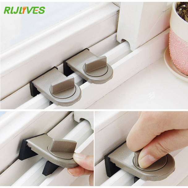 1Pc Move Window Child Safety Lock Sliding Windows Lock Kids Cabinet Locks Sliding Door Stopper Security Sliding Sash Stopper