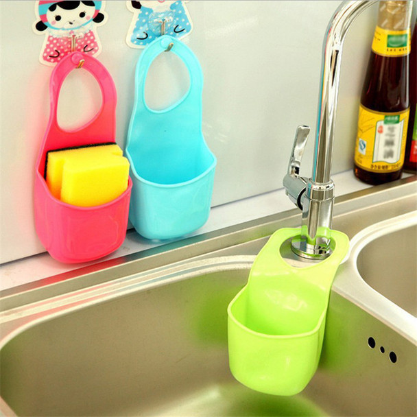 Storage Hanging Basket Kitchen Sink Sponge Adjustable Snap Button Type Drain Rack Storage Bag TSLM1