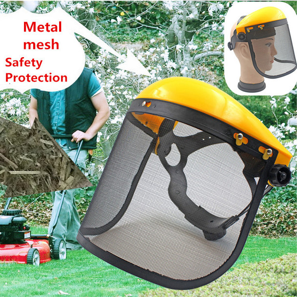 Large Steel Metal Mesh Visor Safety helmet hat for chainsaw brush cutter forestry Mower face protective mask Anti-shock visors