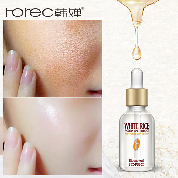 ROREC White Rice Serum Natural &amp; Organic Reduces Wrinkles &amp; Lightens Dark Spots Dark Circle, Fine Line &amp; Sun Damage Corrector