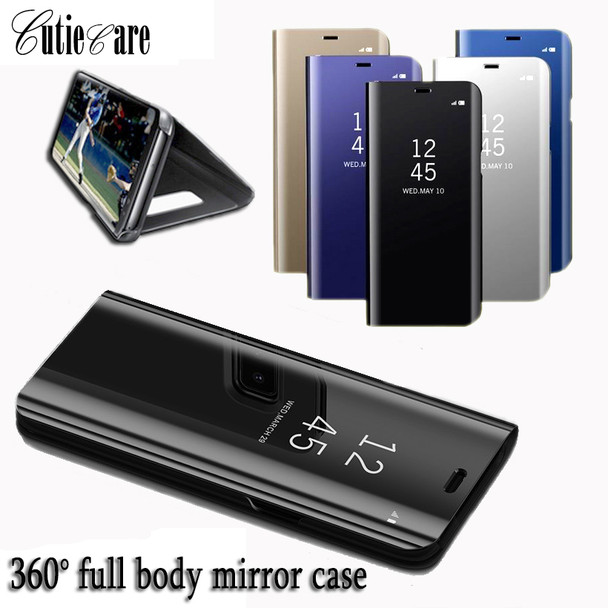 Clear View Mirror Smart Case For Samsung Galaxy S9 S8 Plus S6 S7 edge cover Case Samsung J3 J5 J7 2016 2017 Flip Stand Cases