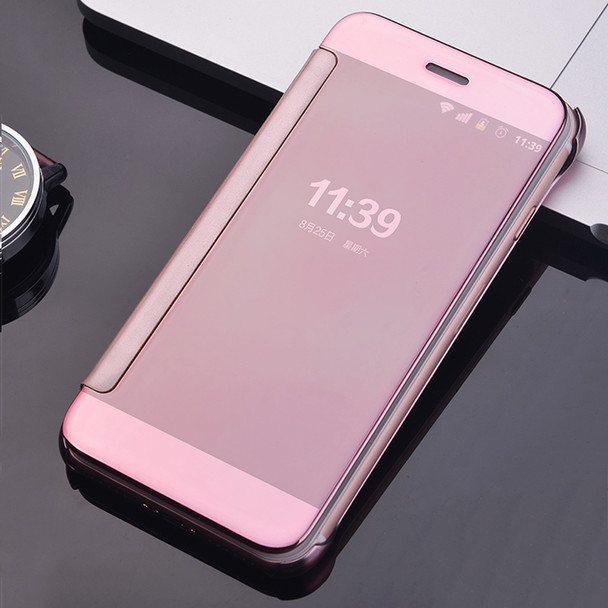 Luxury Plating Mirror Flip Case For iphone 7 6 6s Plus SE 5 5s Cases Slim Clear Window Cover for Samsung Galaxy S8 S7 S6 A7 A5