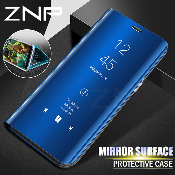 Clear View Mirror Smart Case For Samsung J7 J5 J3 2017 A7 A5 A3 Leather Flip Stand Case For Samsung Galaxy S9 S8 Plus A8 Cover
