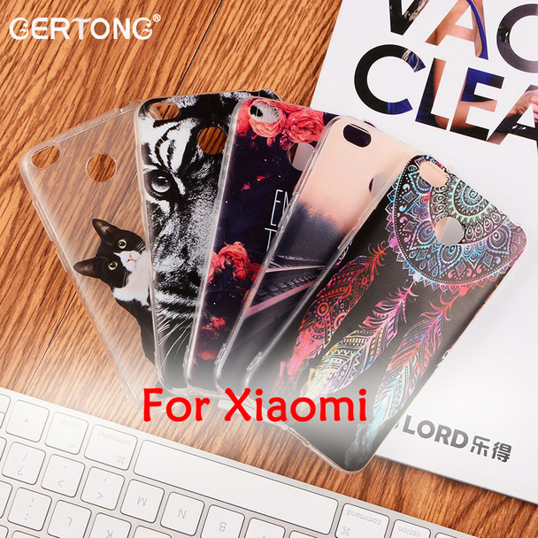 GerTong Soft TPU Painted Phone Cases for Xiaomi Redmi 4X Note 4 4A 3S Back Cover Shell for Xiaomi Mi6 Mi5S Mi Max Mix Mi5X Mi A1