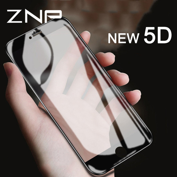 ZNP Protective Glass on the For iPhone 6 6S Plus Tempered Screen Protector 5D Curved Edge Glass For iPhone 8 7 Plus X Film