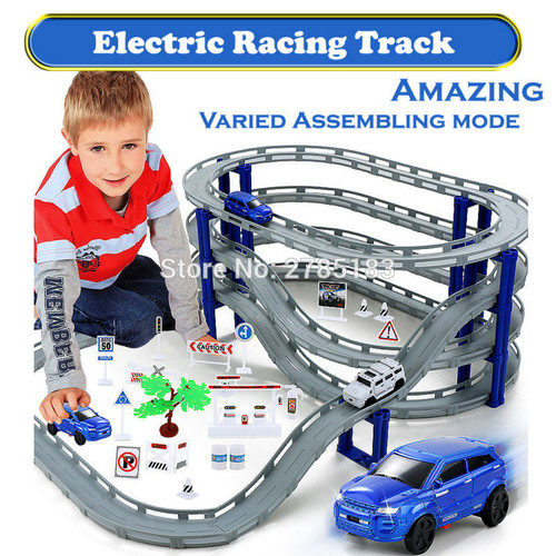 3 styles Racing Road Electric Train Track Car Bridge Railway Racing