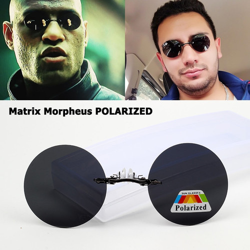 AIMISUV Round Rimless Sunglasses Men Matrix Morpheus Men's Classic Cla –  Cinily