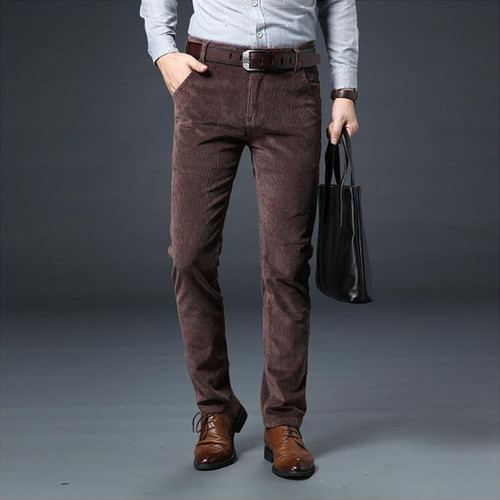 New Autumn Winter Fashion Men Jeans Slim Fit Thick Warm Corduroy Pants ...