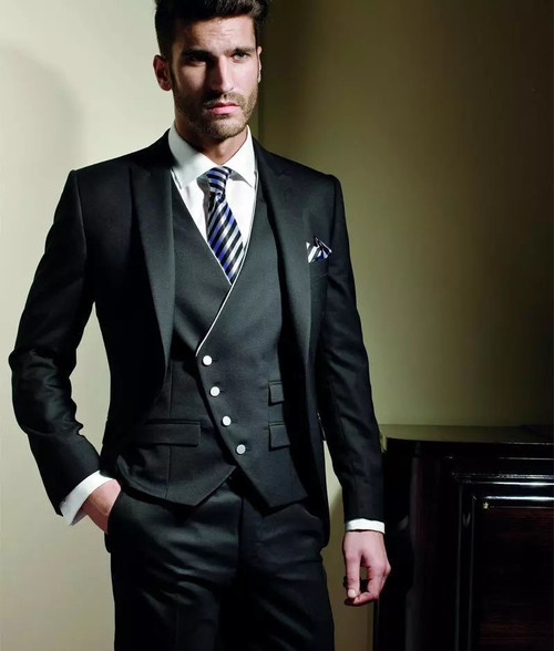 2018 Wedding Suits For Men Black Tuxedo Men Suit Slim Fit Costume Homme Marriage Custom 3 Piece Suit Men For Groomsman Terno Onshopdeals Com