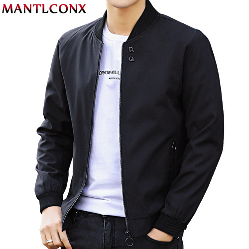 MANTLCONX Newest Solid Autumn Mens Bomber Jackets Male Casual Zipper ...