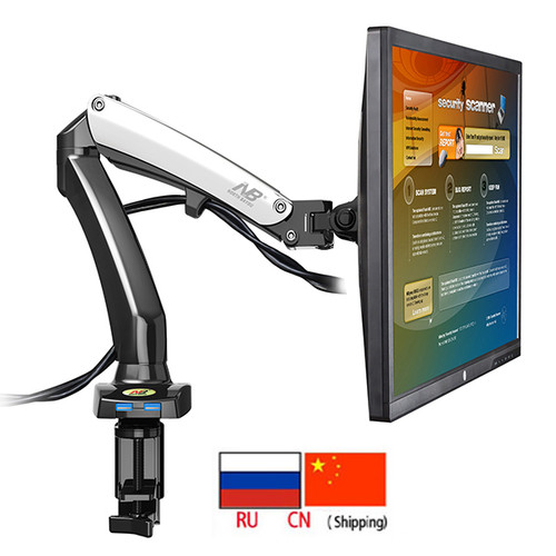 NB F100 aluminum 27inch air press Gas-strut Desktop Flexi lcd tv table ...
