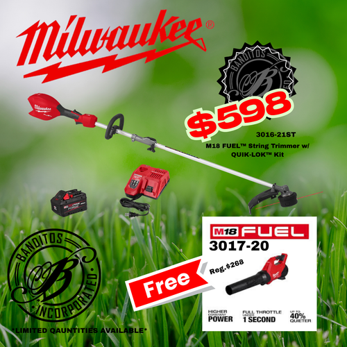 Milwaukee® 3016-21ST M18 FUEL™ String Trimmer comes with 3017-20 M18 Blower