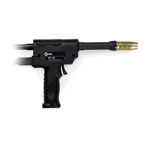 Miller® 198127 XR™ Pistol Air Cooled Pistol Grip Push-Pull MIG Gun With Quick Disconnect, 0.03 to 1/16 in Aluminum/0.03 to 0.045 in Hard Wire Wire, 200 A, 15 ft L Cable