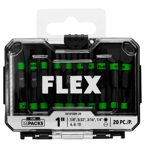 FLEX Impact Ready 1" Mixed Allen & Slot Impact Driver Bit 20 Bulk